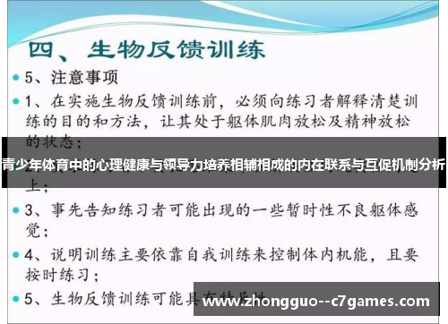 青少年体育中的心理健康与领导力培养相辅相成的内在联系与互促机制分析